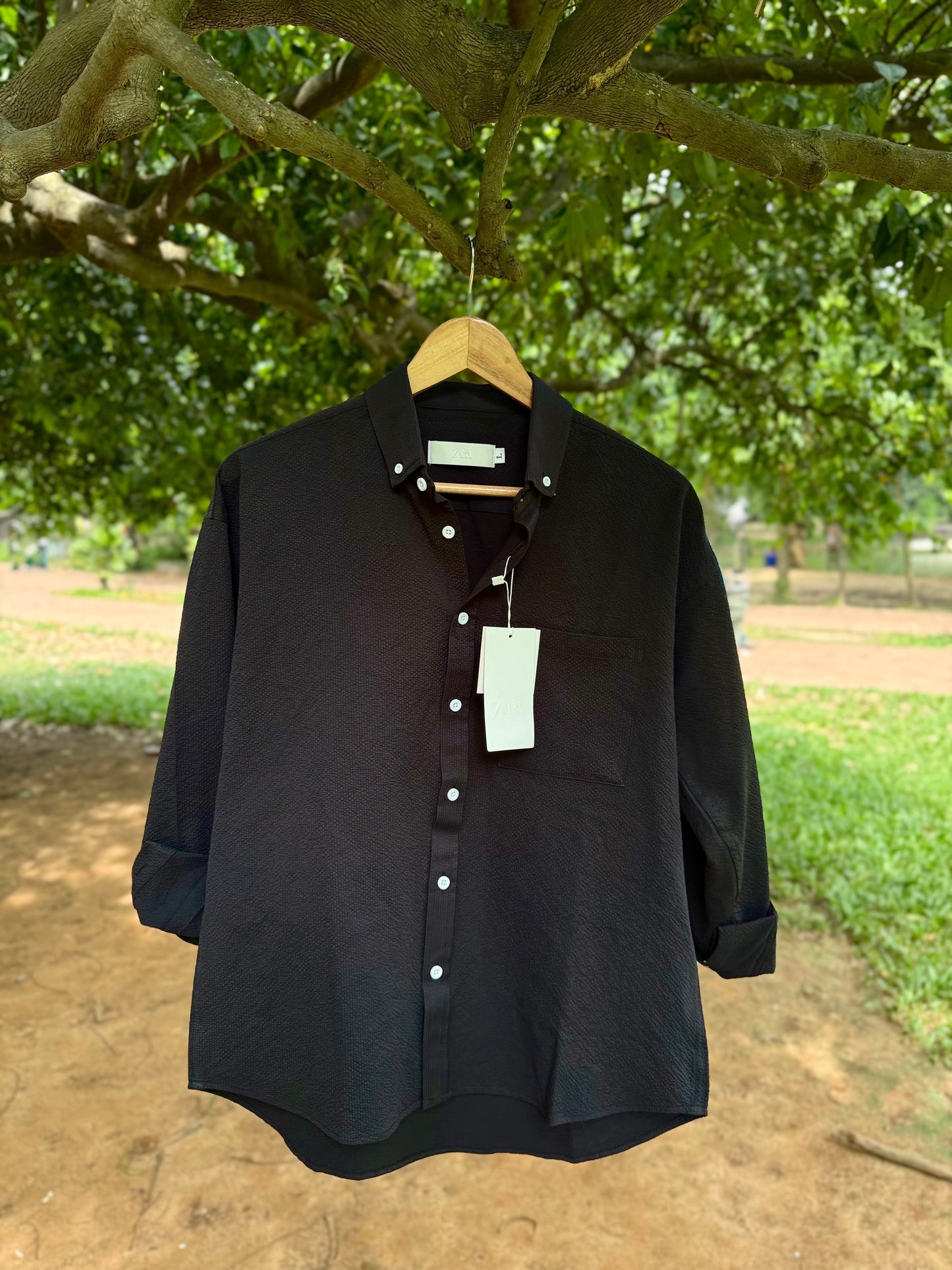 Drop Shoulder Oxford (Classic Black)