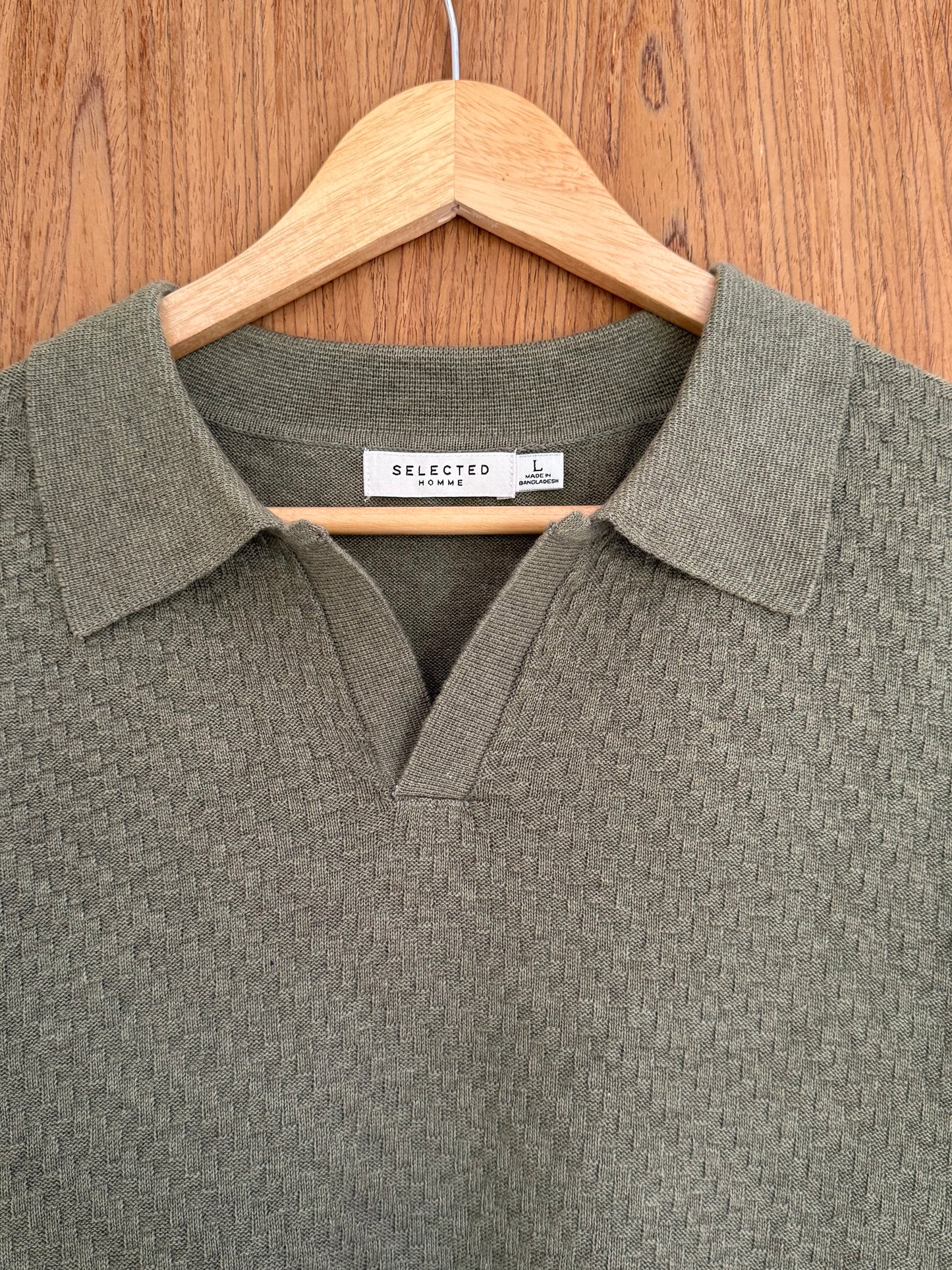 Selected Homme Knitted Polo - Muted Olive