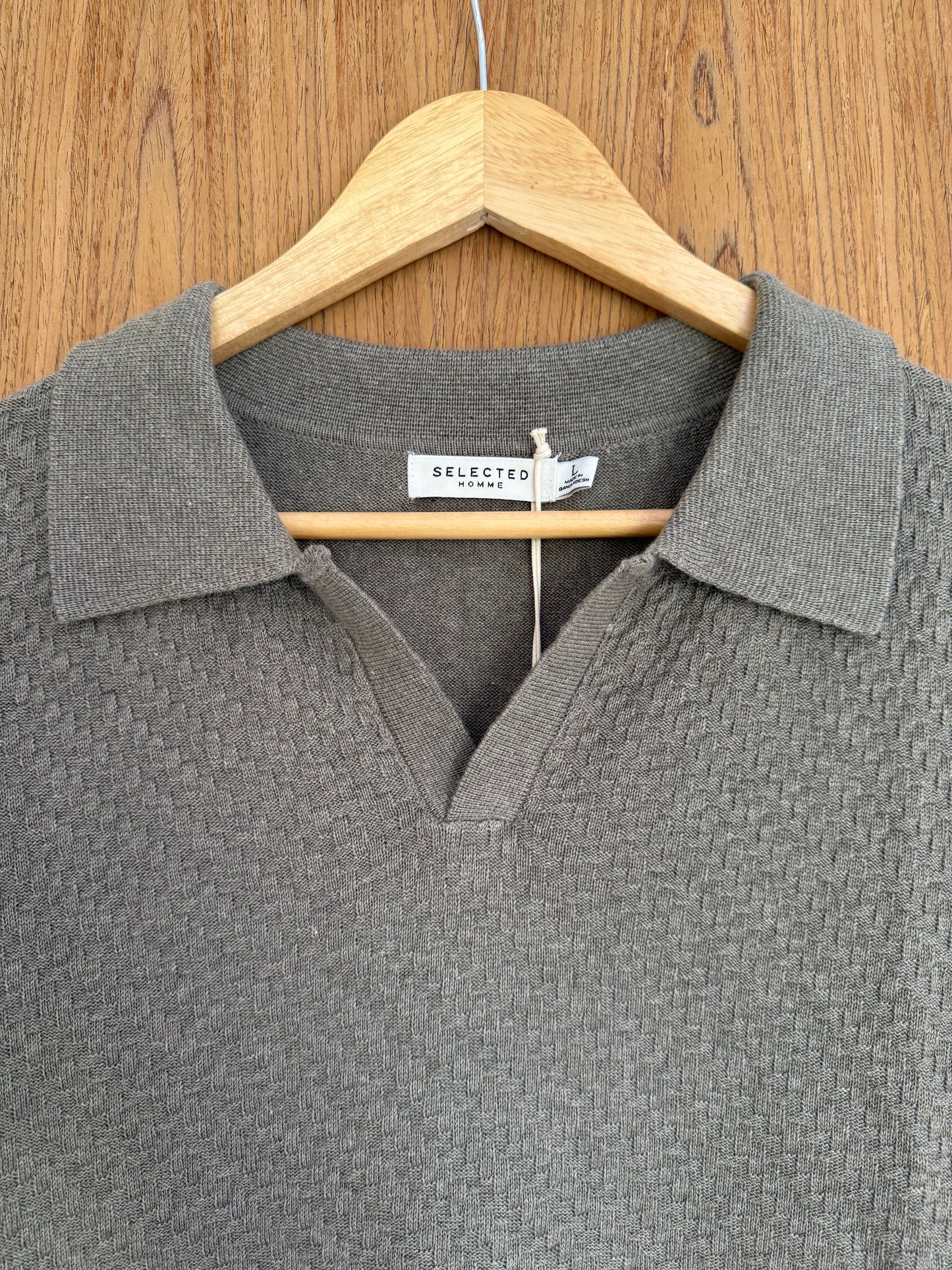 Selected Homme Knitted Polo - Muted Ash