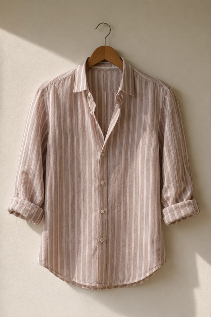 Striped Linen Shirt Summer Vibes ☀️🤍