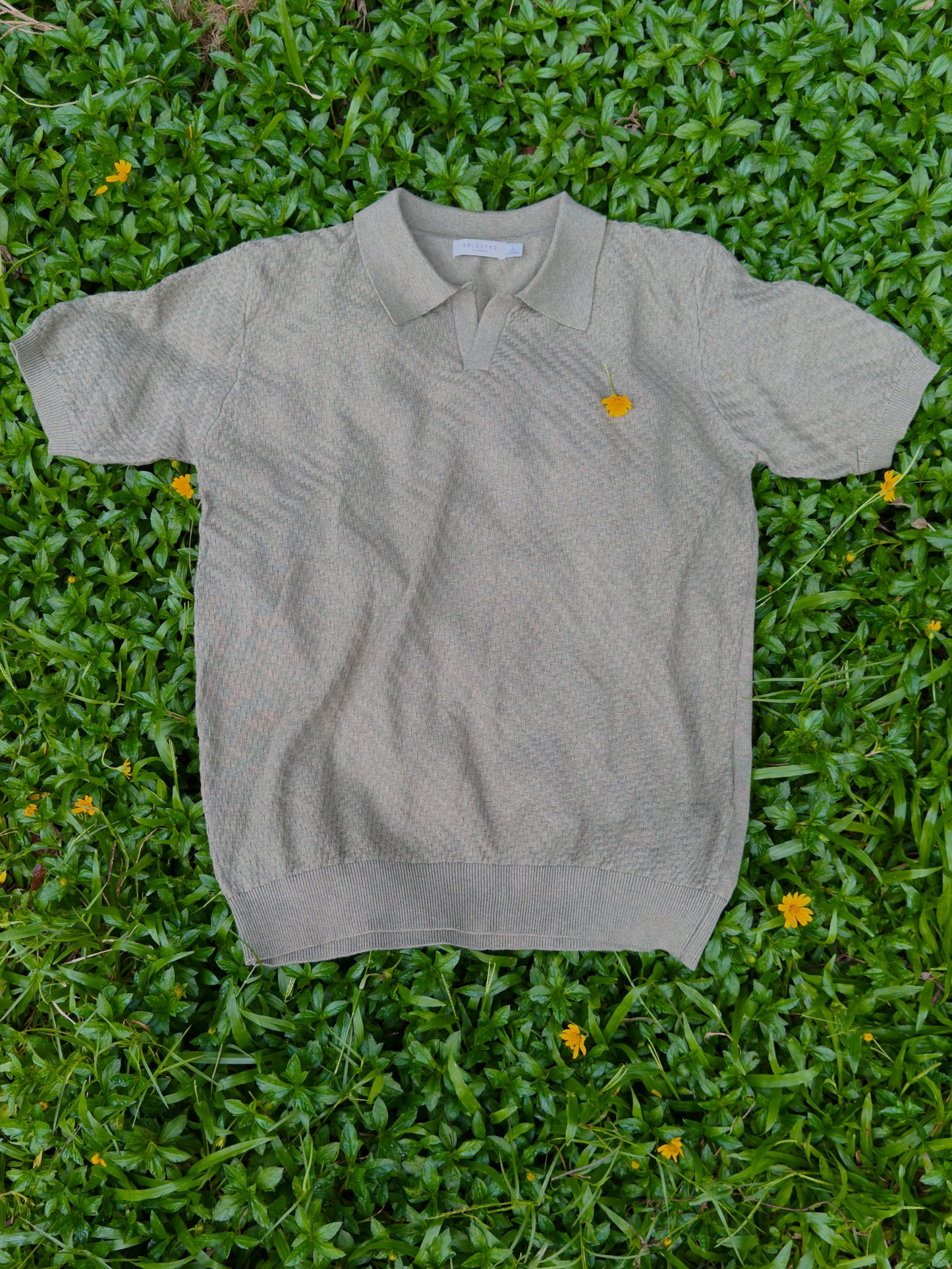 Selected Homme Knitted Polo - Muted Olive