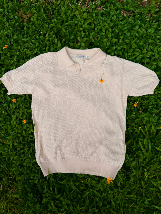 Selected Homme Knitted Polo - Cream