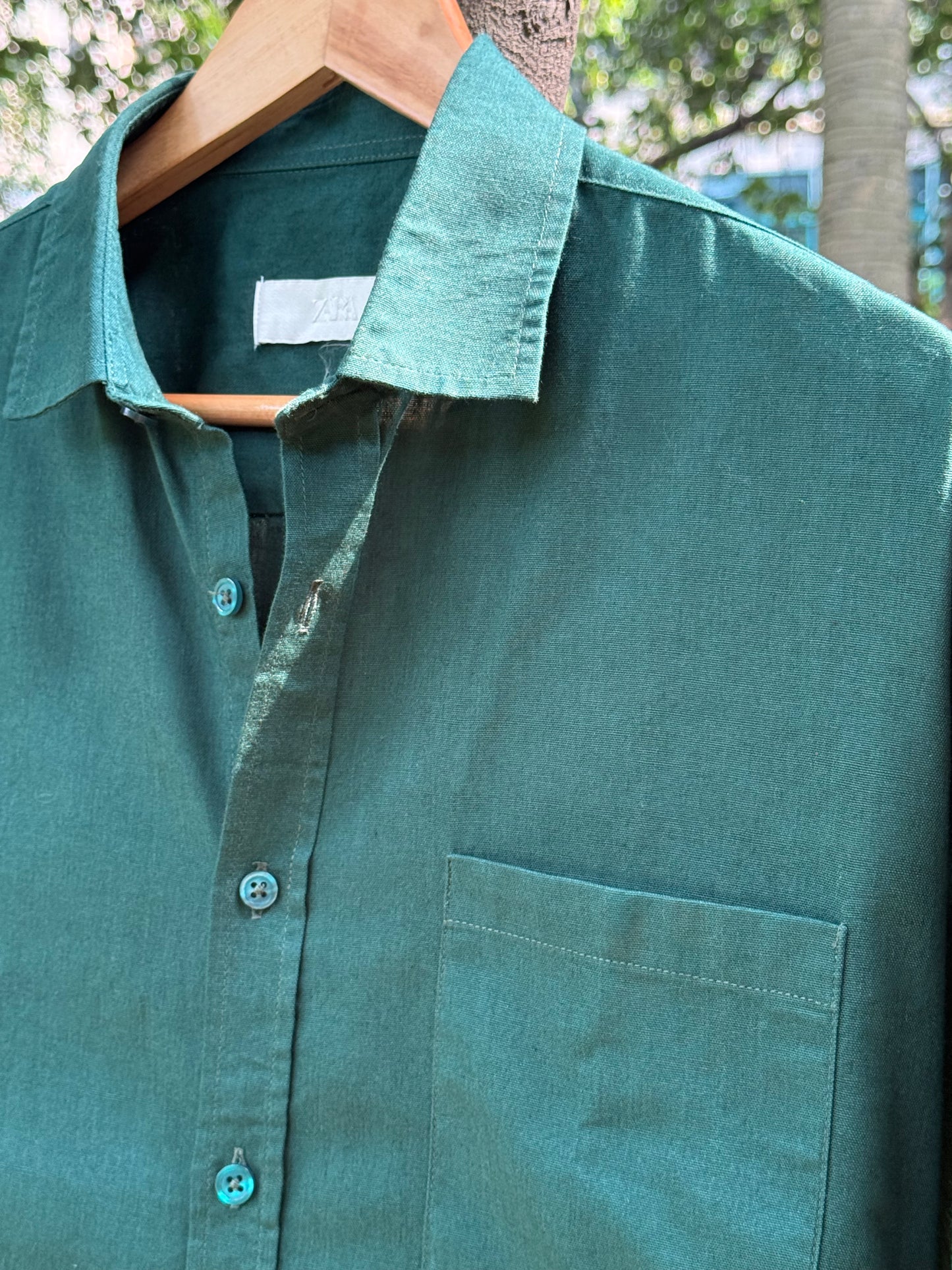 Signature  Remi-Cotton Emerald Green Shirt