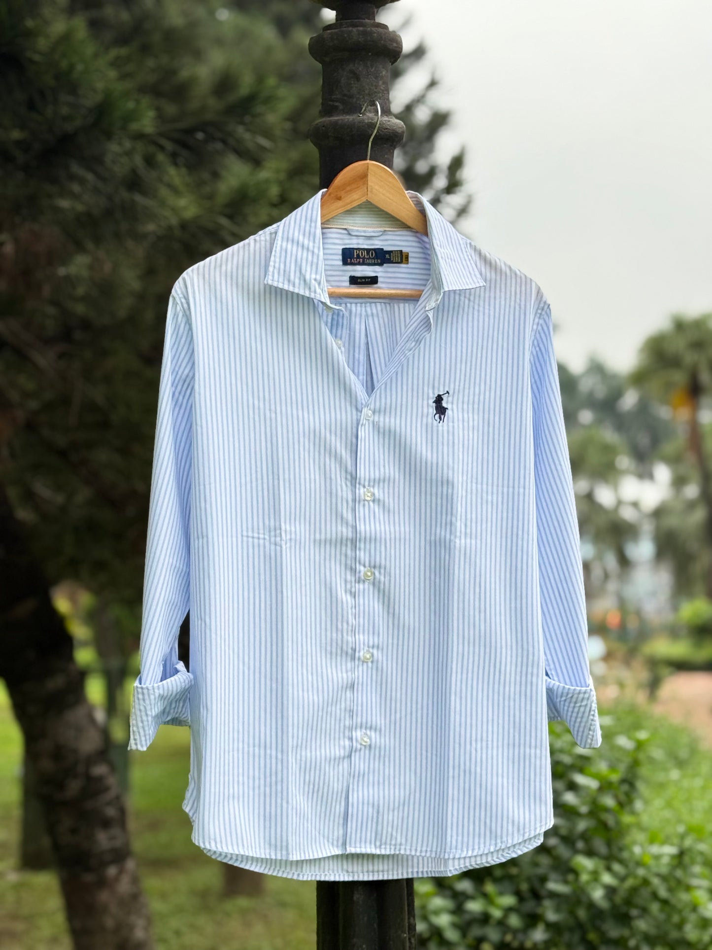 Classic Blue & White Pinstripe Casual Shirt