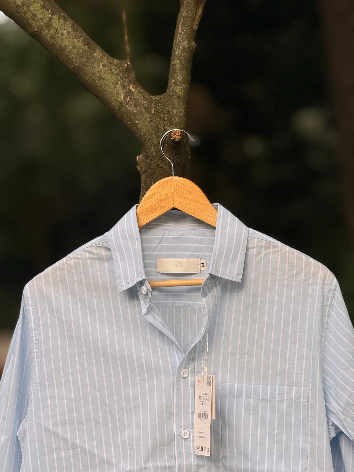 Gentle Stripe Shirt-Cloud Blue