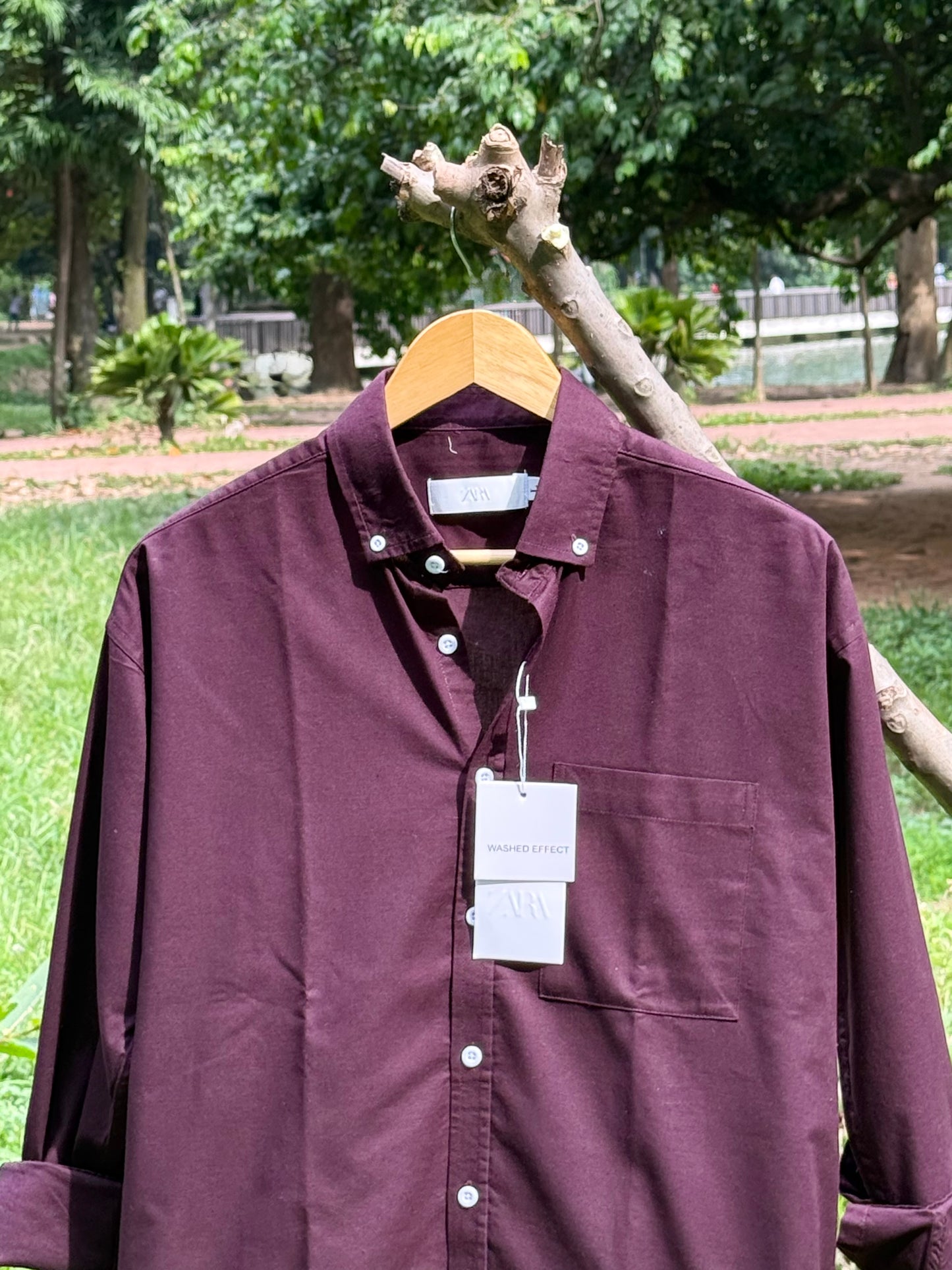 Drop Shoulder Oxford (Deep Plum)