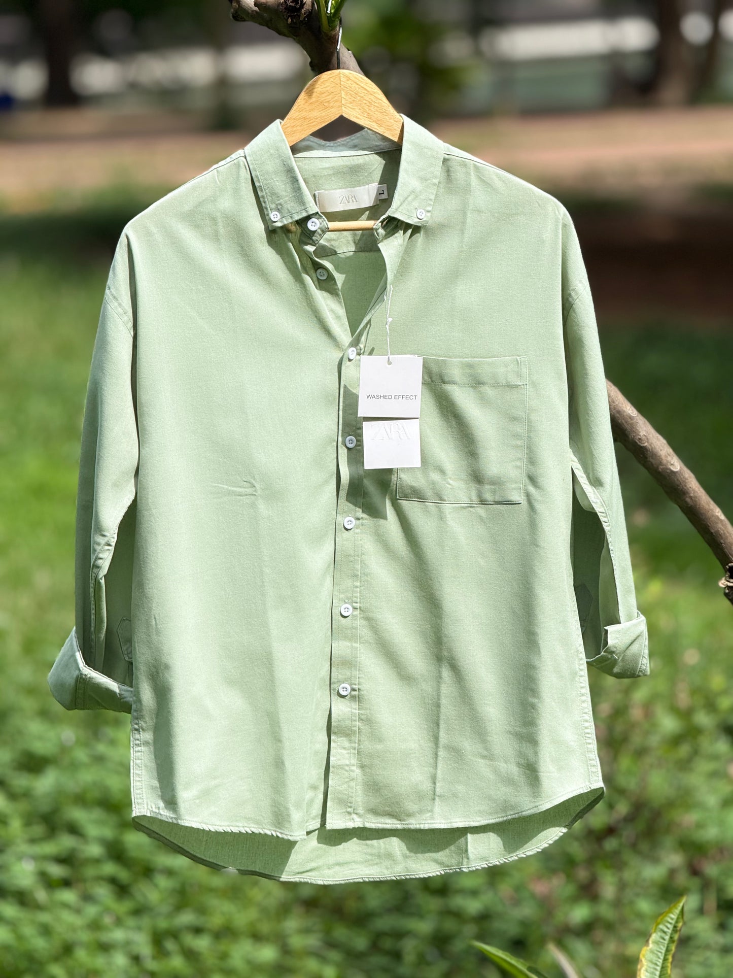 Drop Shoulder Oxford (Sage Green)