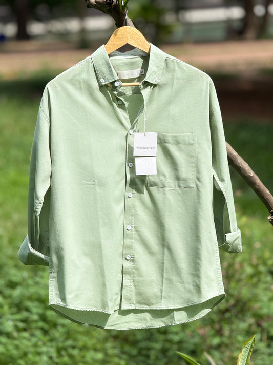 Drop Shoulder Oxford (Sage Green)