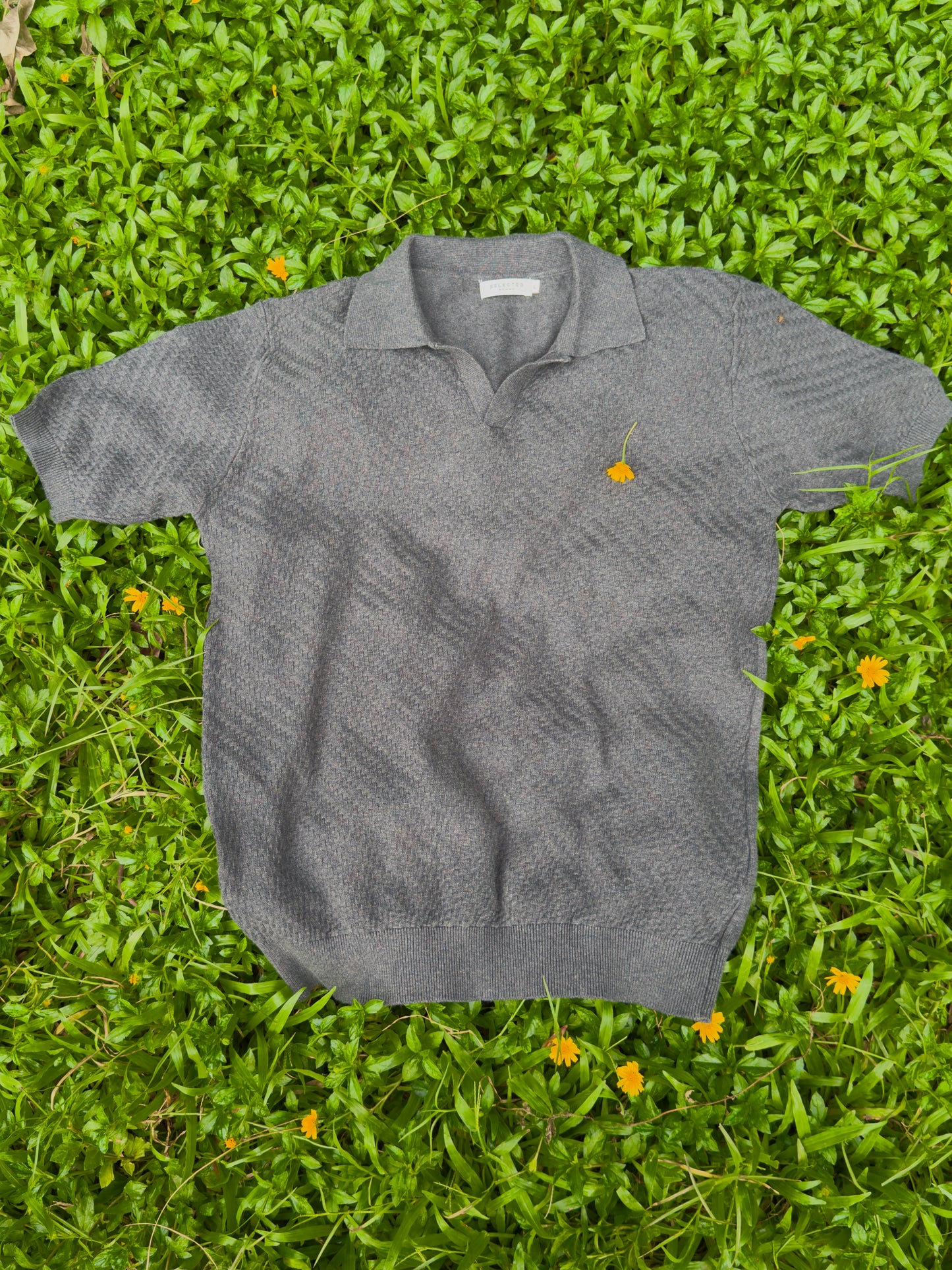 Selected Homme Knitted Polo - Deep Ash