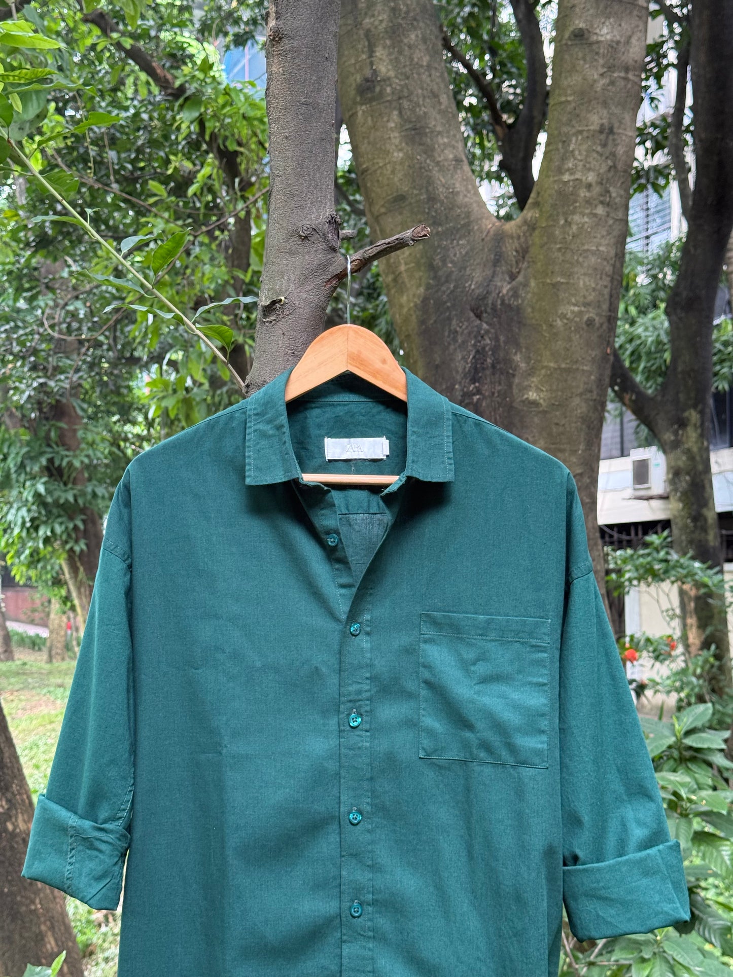 Signature  Remi-Cotton Emerald Green Shirt