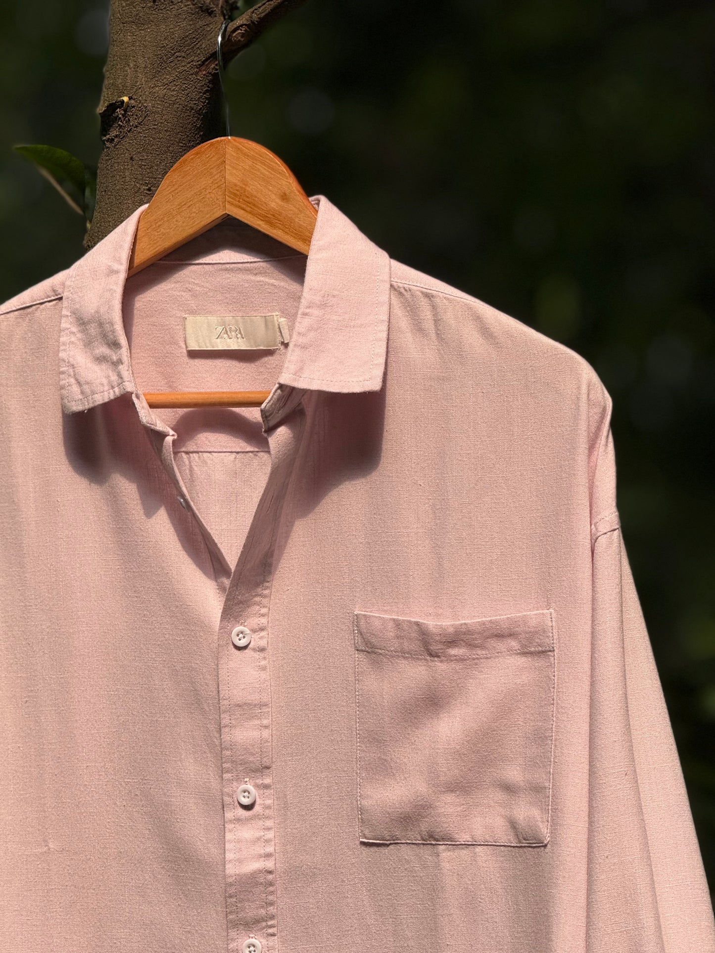 Signature Drop-Shoulder Remi-Cotton Shirt - Baby Pink