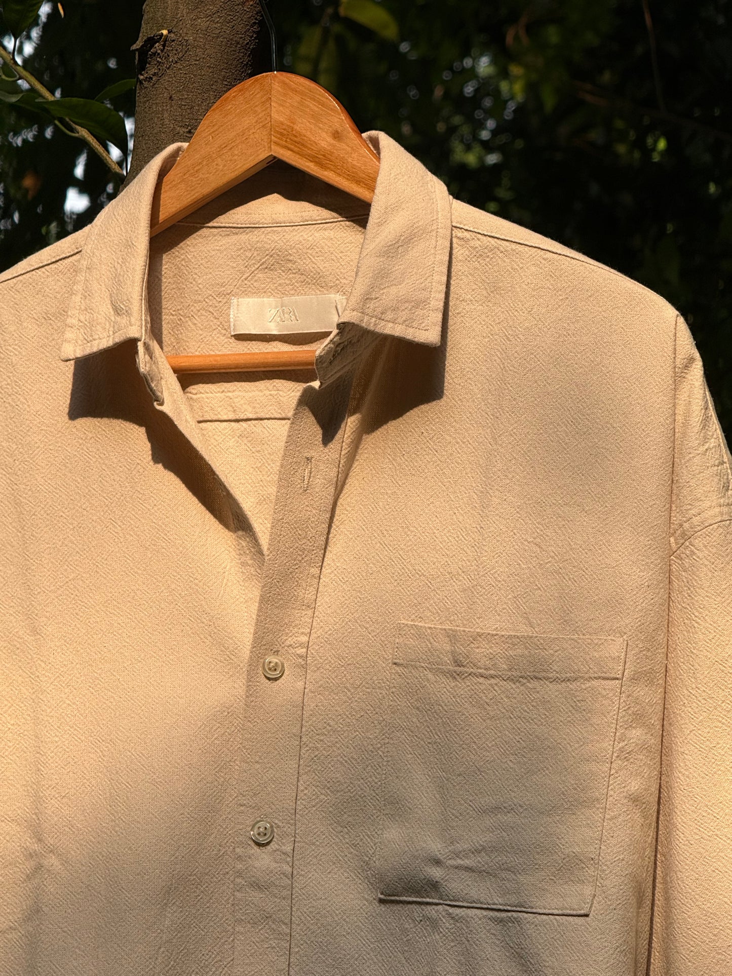 Signature Dobby Weave Shirt - Oat Linen