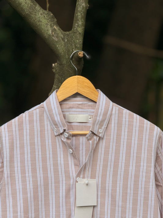 Gentle Stripe Shirt- Camel Beige