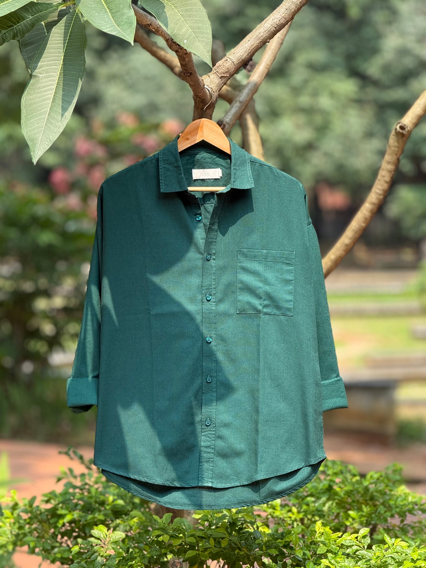 Signature  Remi-Cotton Emerald Green Shirt