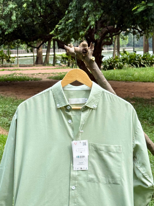 Drop Shoulder Oxford (Sage Green)