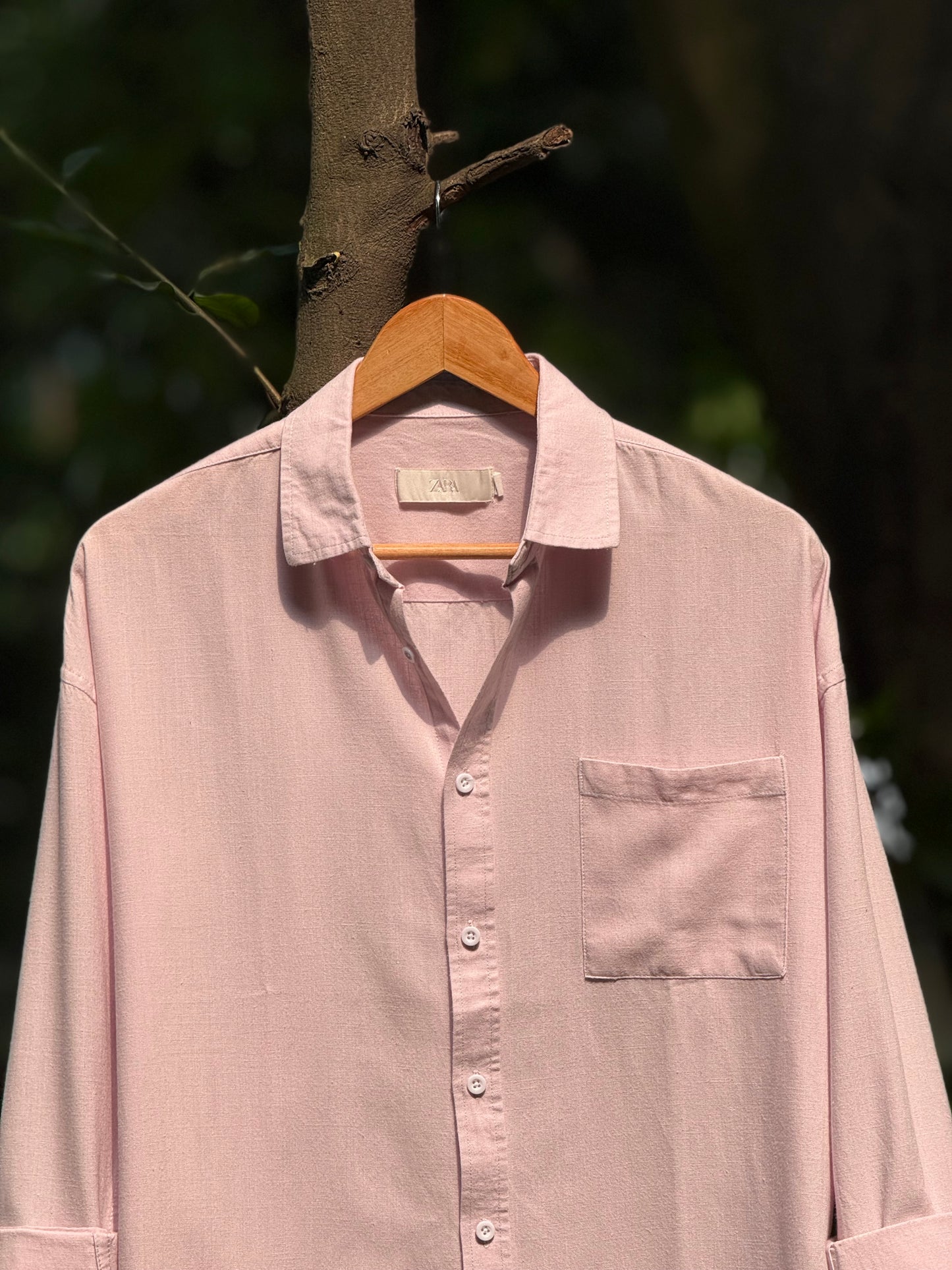 Signature Drop-Shoulder Remi-Cotton Shirt - Baby Pink