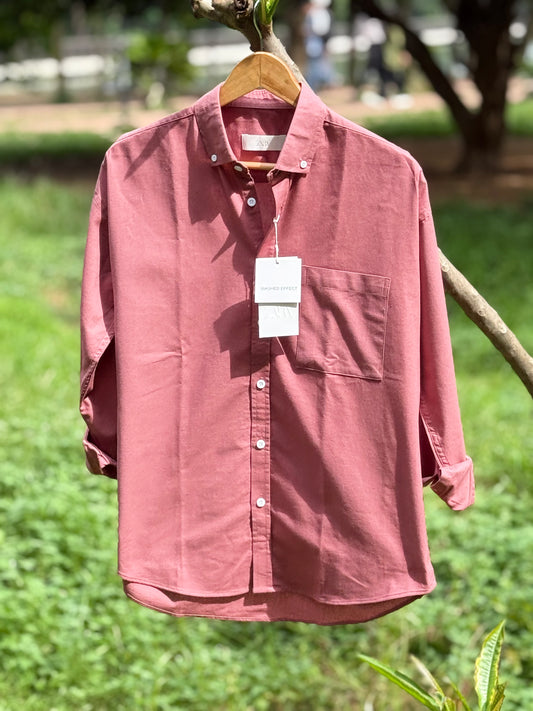 Drop Shoulder Oxford (Dusty Rose)