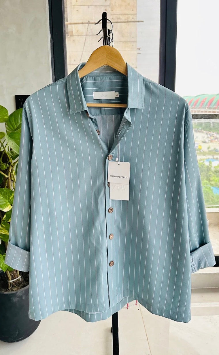 Urban Drift Boxy Shirt-muted blue