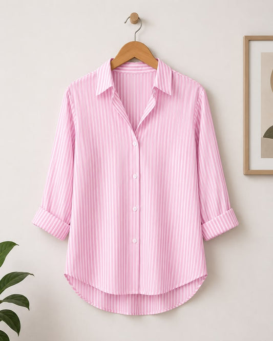 Chic Pink Striped Shirt – Effortless Everyday Style