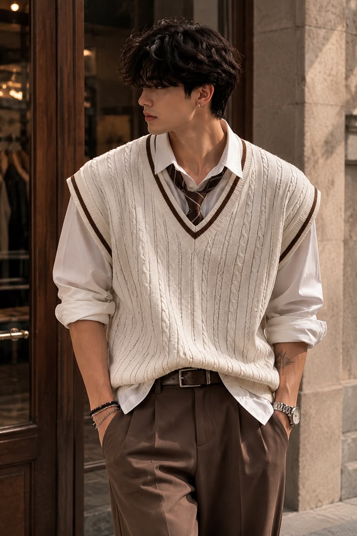 Old Money Outfit Inspo | Vintage Sweater Vest Look